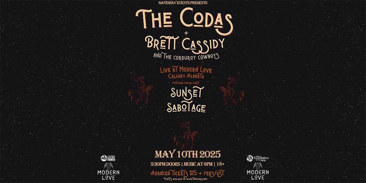 Event image for The Codas / Brett Cassidy & The Corduroy Cowboys / Sunset Sabotage