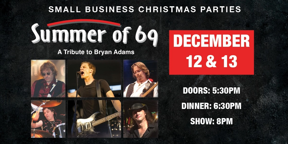 Event image for Small Business Christmas Party featuring "Summer of 69 – Bryan Adams Tribute"