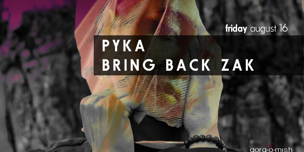 Event image for Sarah Pyka . Bring Back Zak #atgorgomish