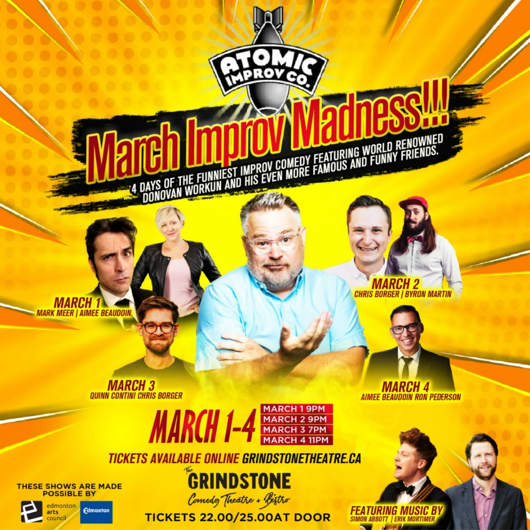 Event image for March Improv Madness w/ Mark Meer, Aimée Beaudoin, Donovan Workun, Simon Abbott