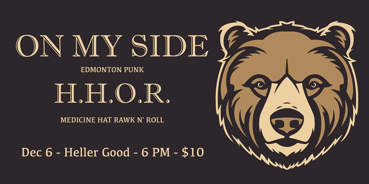 Event image for On My Side & H.H.O.R. @ Heller Good Sandwiches - Drumheller