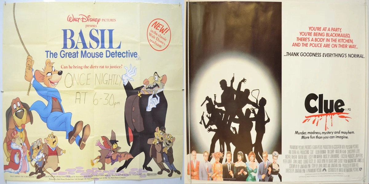 Event image for The Great Mouse Detective (1986) & Clue (1985)