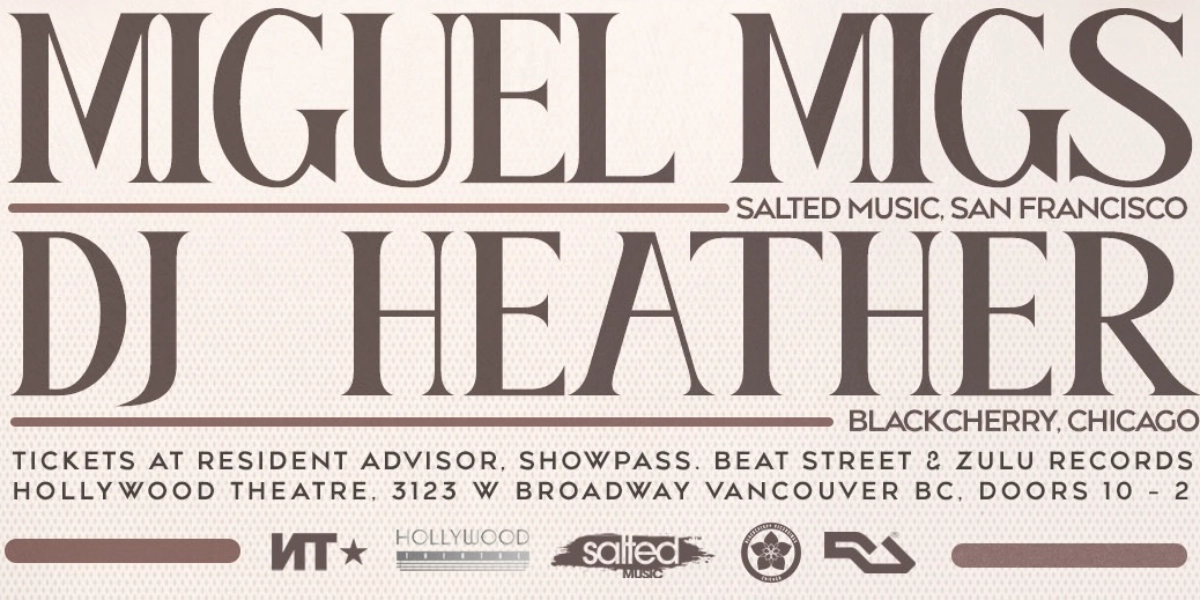 Event image for Miguel Migs and DJ Heather