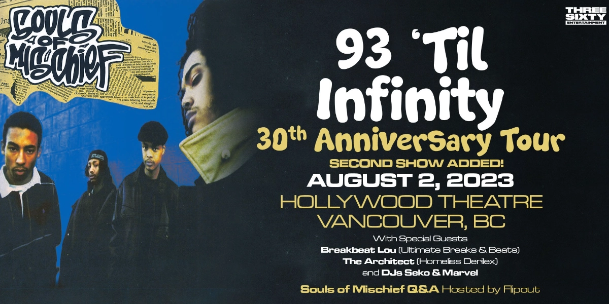Event image for Souls Of Mischief - 93 'Til Infinity 30 Year Anniversary Tour
