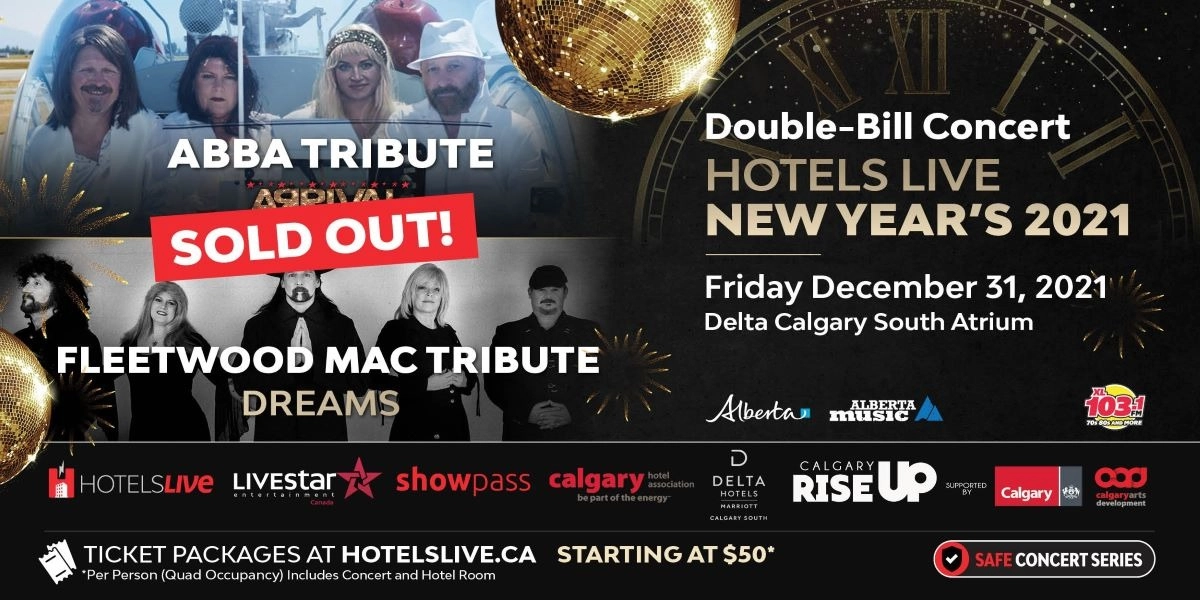 Event image for NYE 2021 Double Bill with Arrival (ABBA Tribute) & Dreams (Fleetwood Mac Tribute)