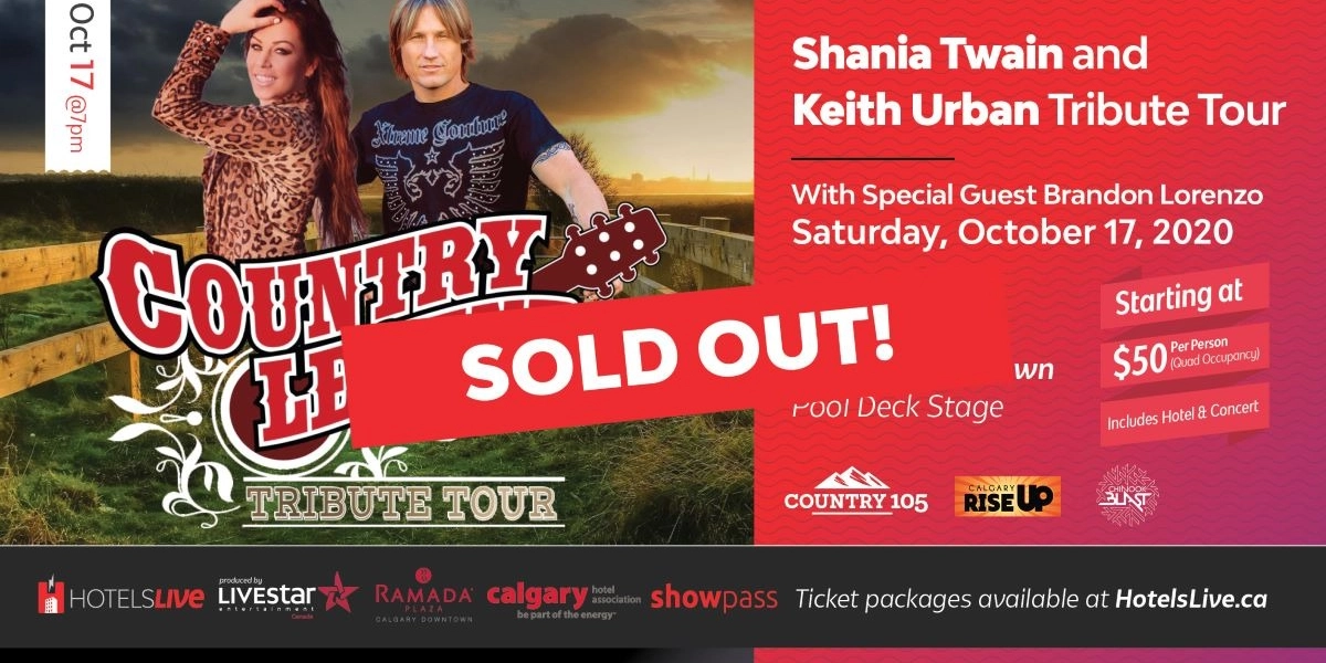 Event image for COUNTRY LEGENDS  – Tribute to Shania Twain & Keith Urban (Starting at $50/Person)