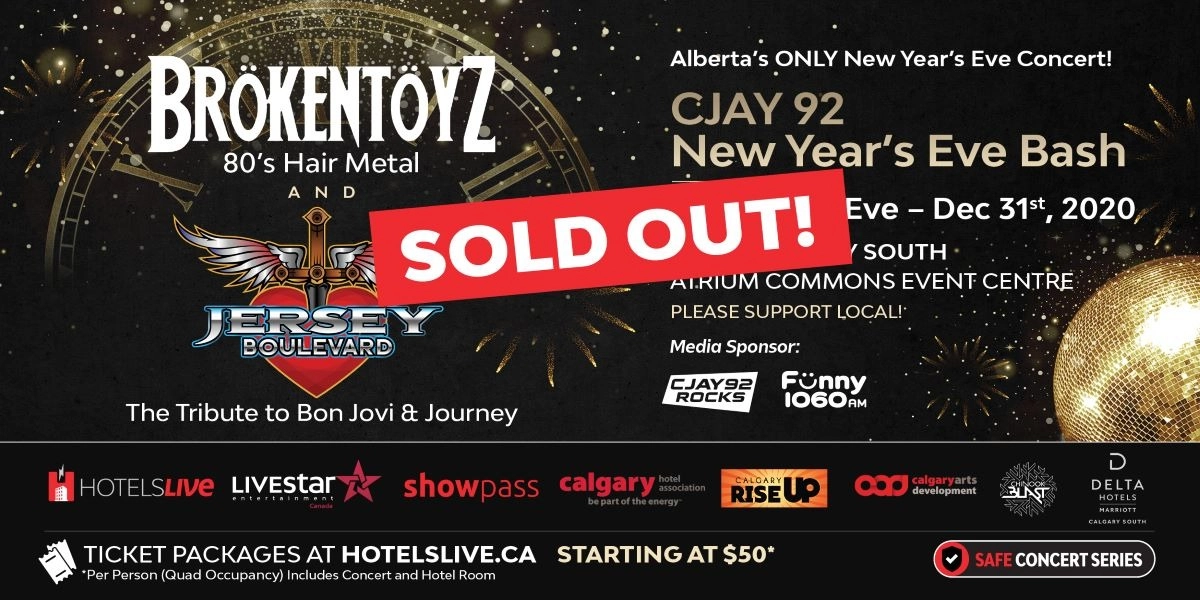 Event image for CJAY 92 NYE Bash feat. BROKENTOYZ & JERSEY BOULEVARD