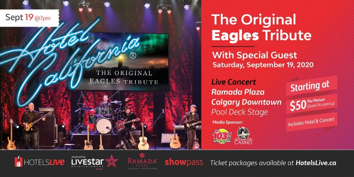 Event image for HOTEL CALIFORNIA – The Original Tribute To The Eagles (Starting at $50/Person)