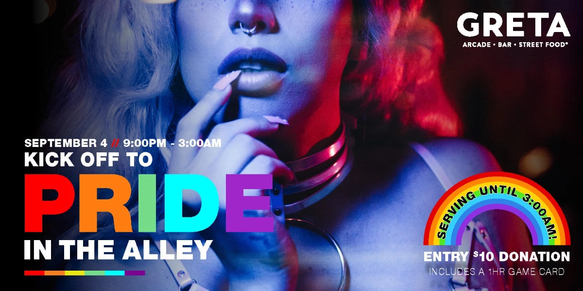 Event image for GRETA'S PRIDE FEST: KICK OFF PRIDE PARTY IN THE ALLEY