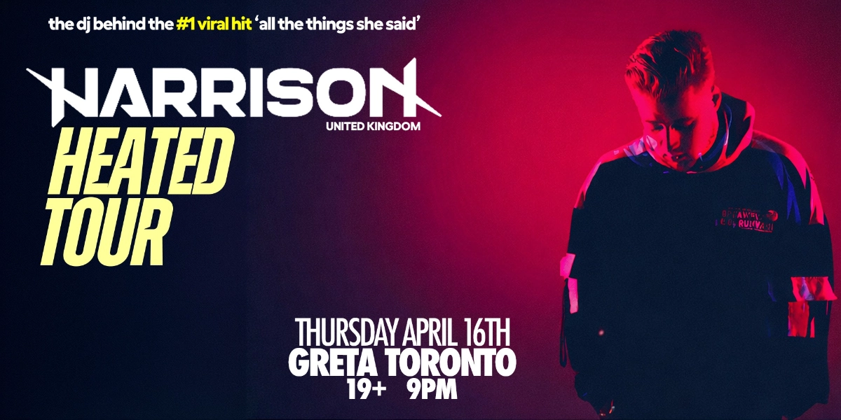 Event image for HARRISON - Heated Tour - April 16 @ GRETA YYZ