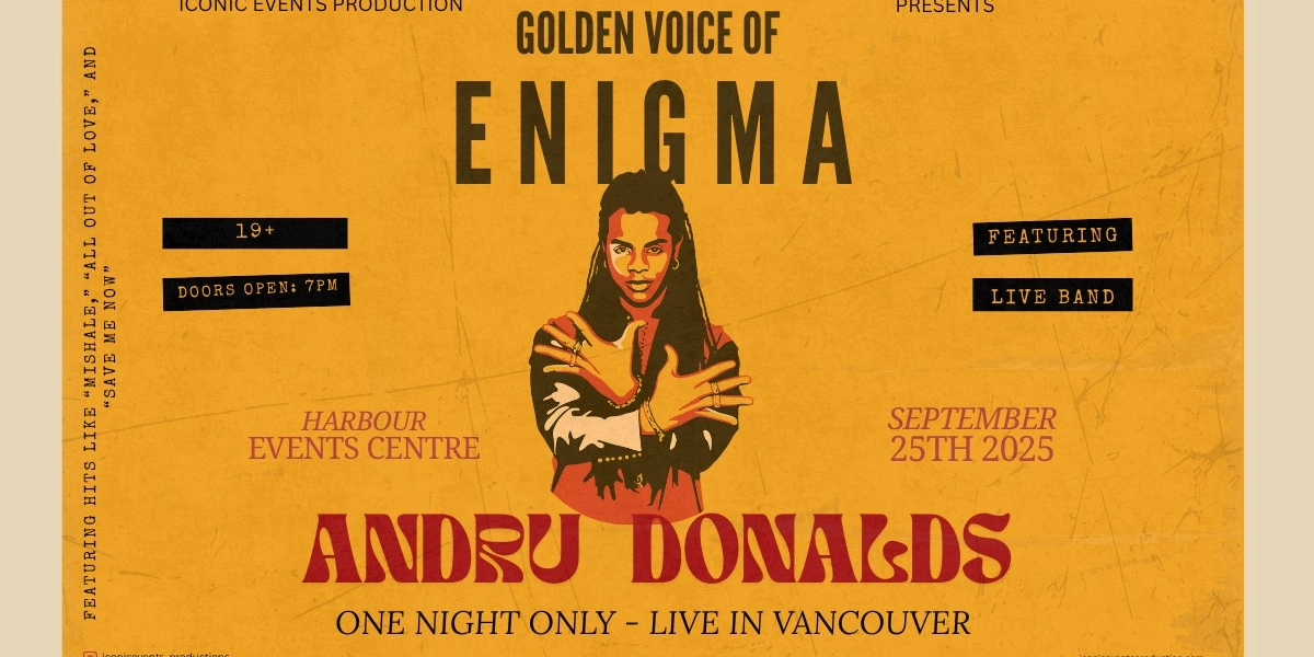 Event image for Andru Donalds - Golden voice of ENIGMA