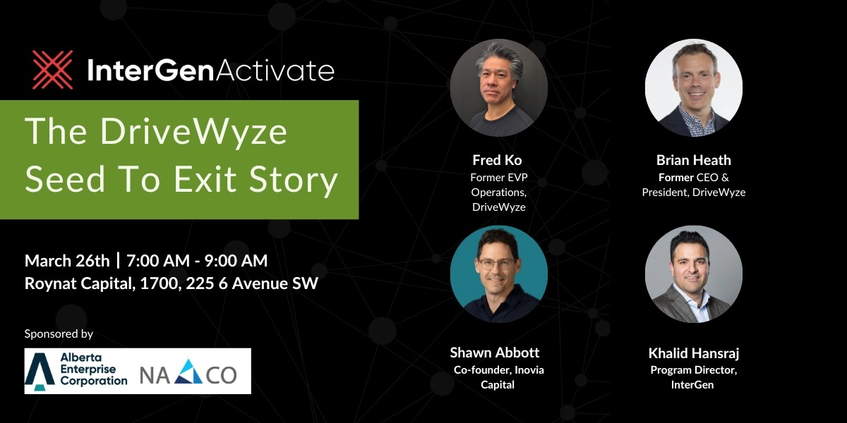Event image for InterGen Activate: The DriveWyze Seed To Exit Story