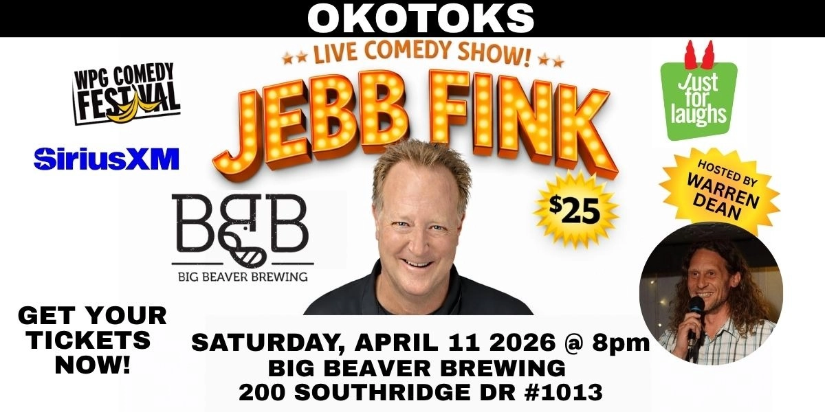 Event image for Jebb Fink Live – Okotoks – Stand-Up Comedy at Big Beaver Brewing