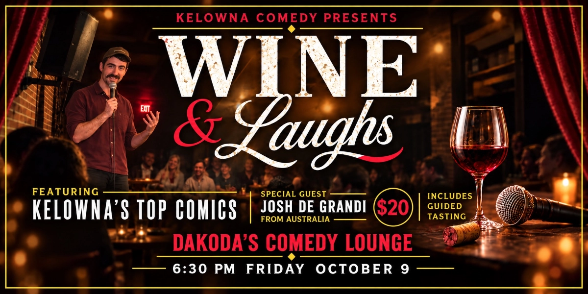 Event image for Wine & Laughs at Dakoda's Comedy Lounge