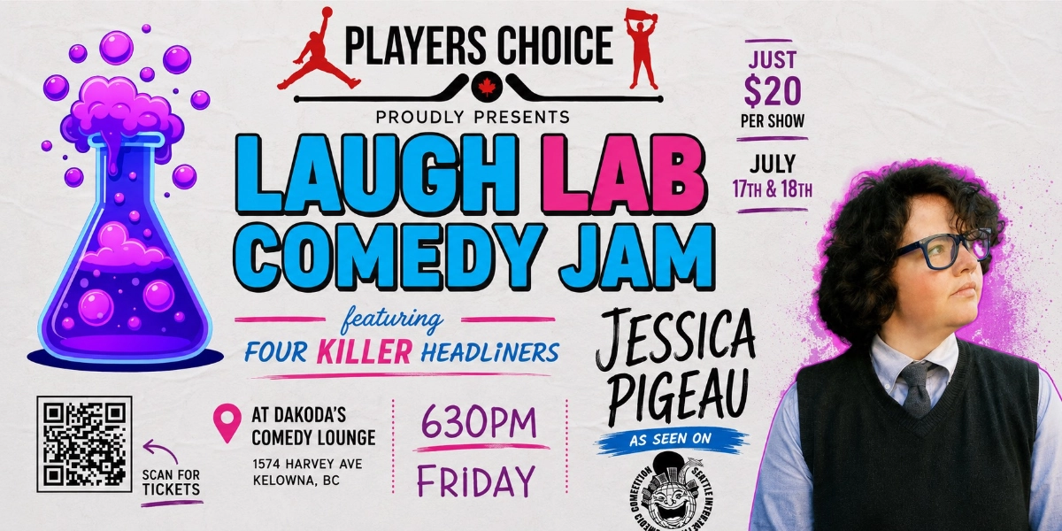 Event image for Laugh Lab Comedy Jam with Jessica Pigeau presented by Players Choice