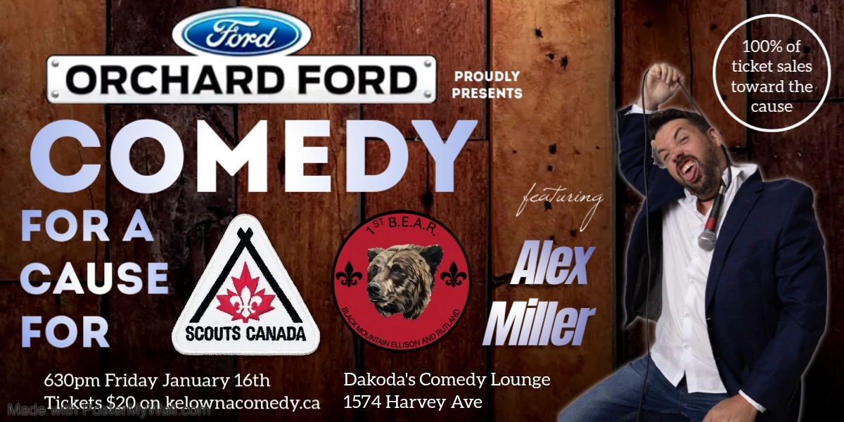Event image for Comedy for a Cause for Scouts Canada presented by Orchard Ford