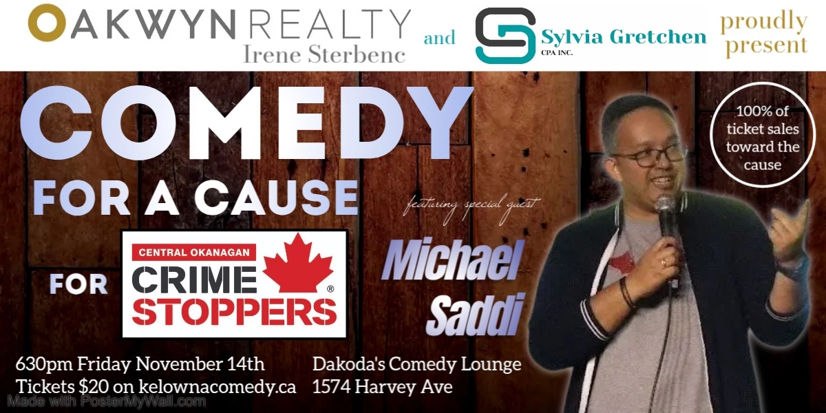 Event image for Comedy for a Cause for Central Okanagan Crime Stoppers
