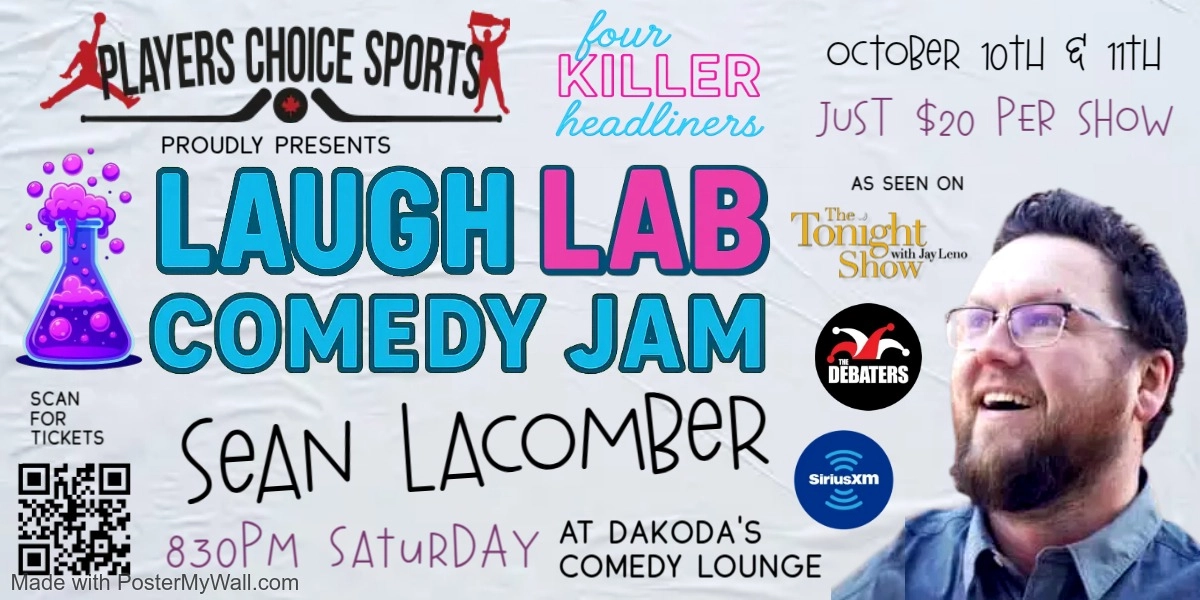 Event image for Laugh Lab Comedy Jam featuring Sean Lacomber presented by Players Choice Sports