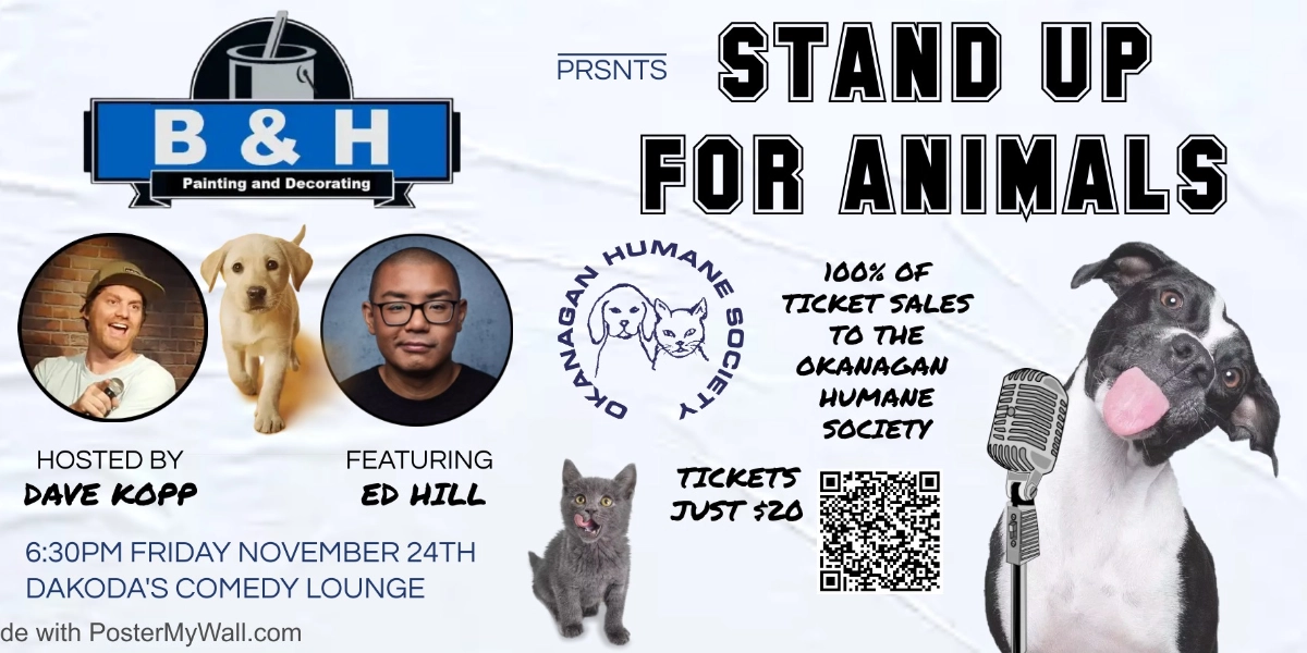Event image for B&H Painting & Decorating presents Stand Up for the Animals for the Humane Society
