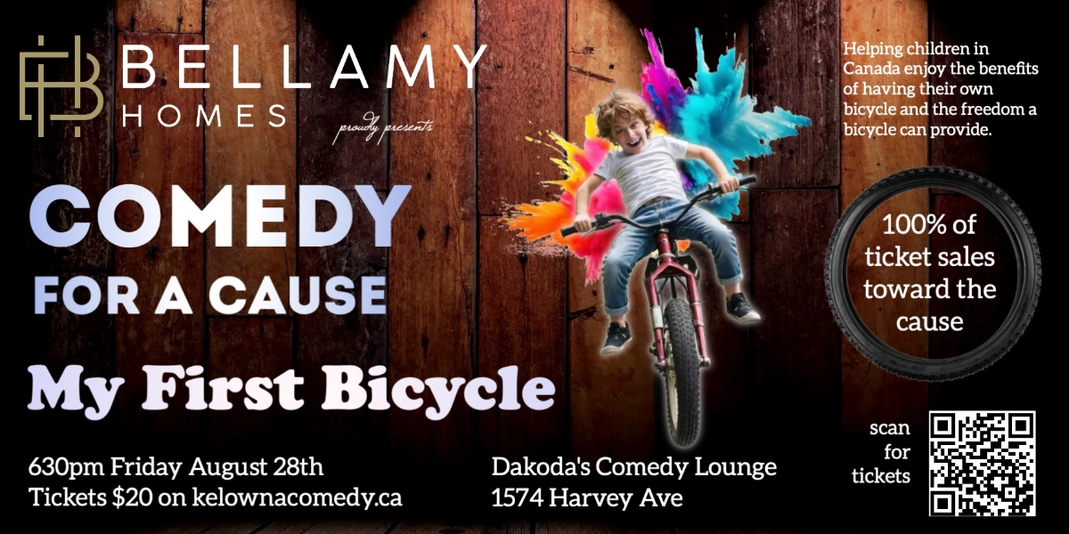Event image for Comedy for a Cause for My First Bicycle presented by Bellamy Homes