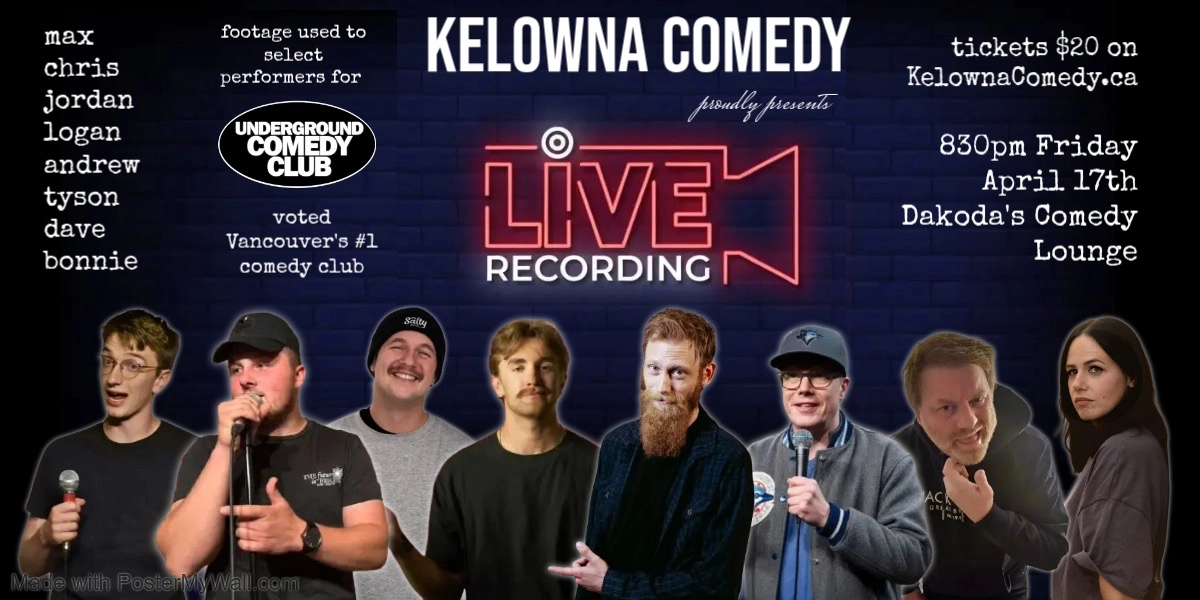 Event image for Live Recording: presented by Kelowna Comedy