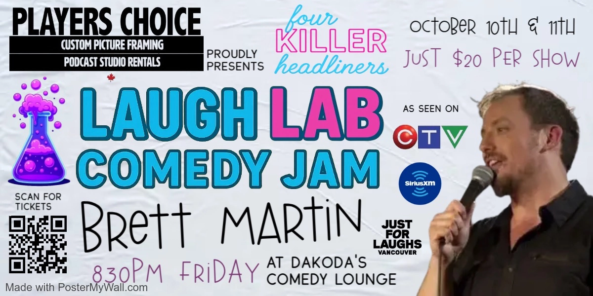 Event image for Laugh Lab Comedy Jam featuring Brett Martin presented by Players Choice