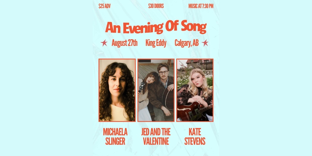 Event image for Michaela Slinger, Jed and The Valentine, and Kate Stevens