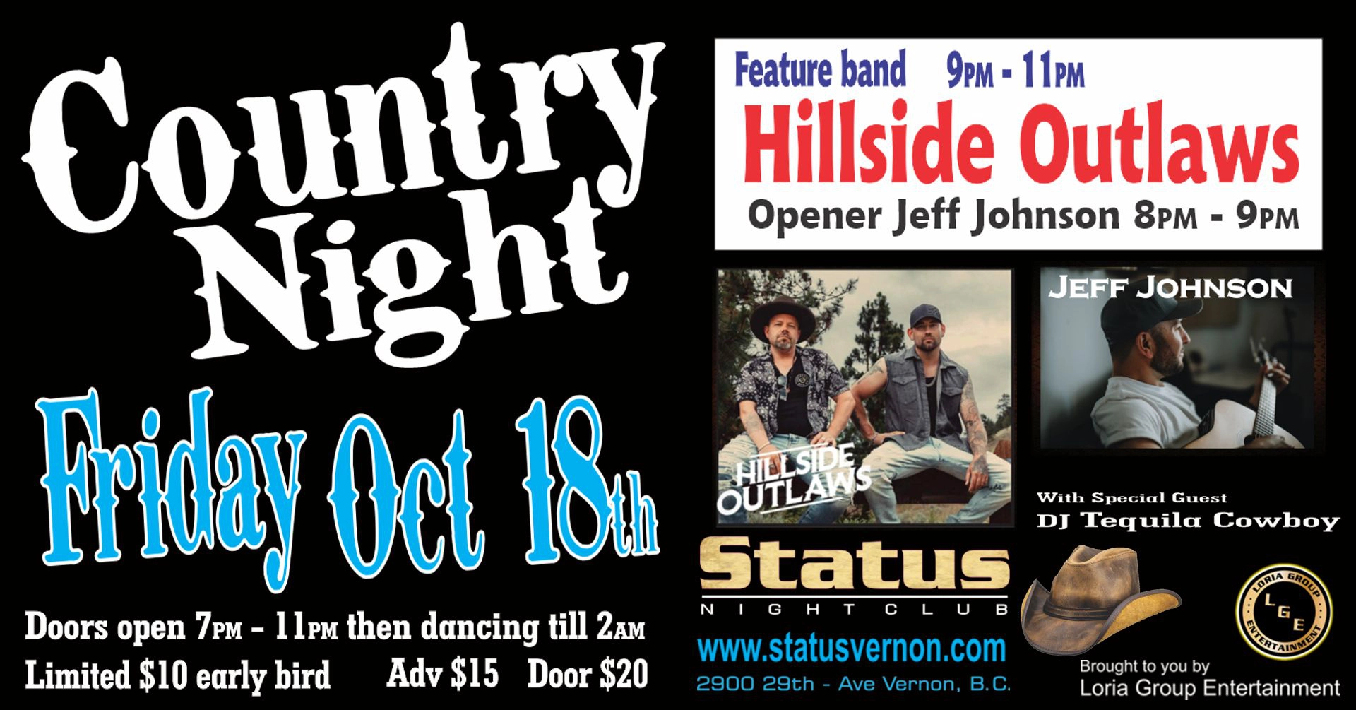Event image for Country Night With Hillside Outlaws and Jeff Johnson