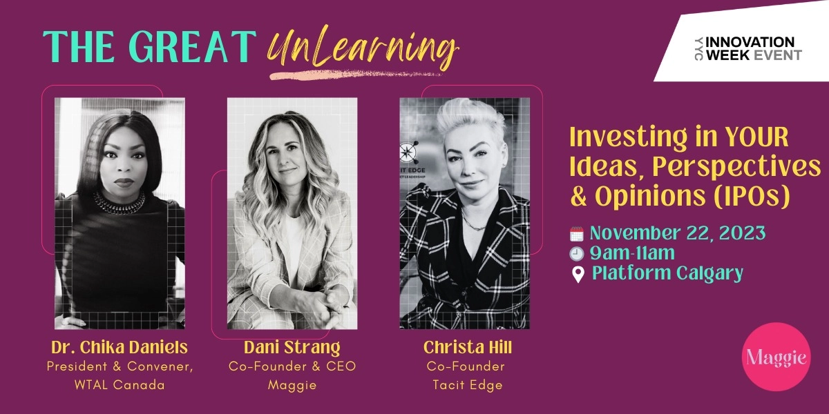 Event image for The Great Unlearning: Investing in YOUR Ideas, Perspectives & Opinions