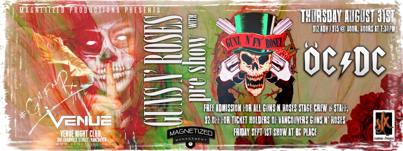 Event image for Guns n’ Roses Pre show with Gunz N’FN’ Rosez / OC/DC