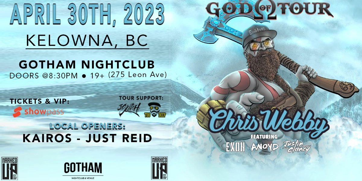 Event image for Chris Webby, Ekoh, ANoyd & Justin Clancy - KELOWNA