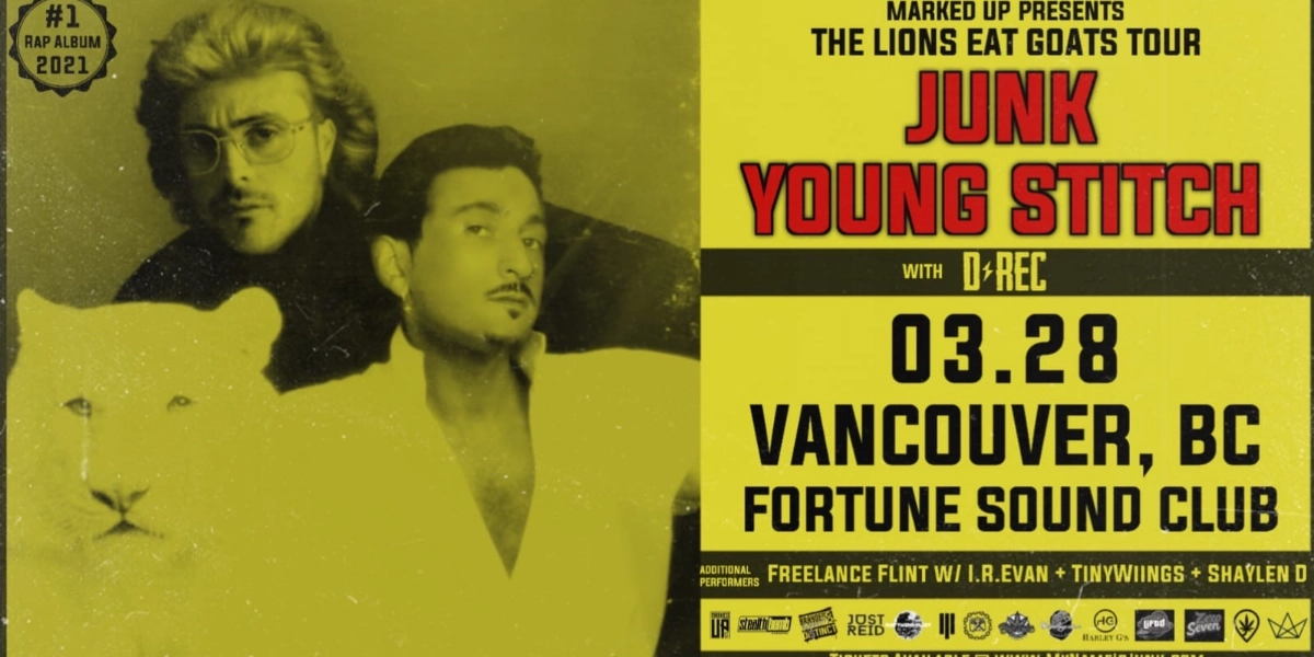 Event image for JUNK + YOUNG STITCH (LIONS EAT GOATS TOUR) - VANCOUVER 03.28