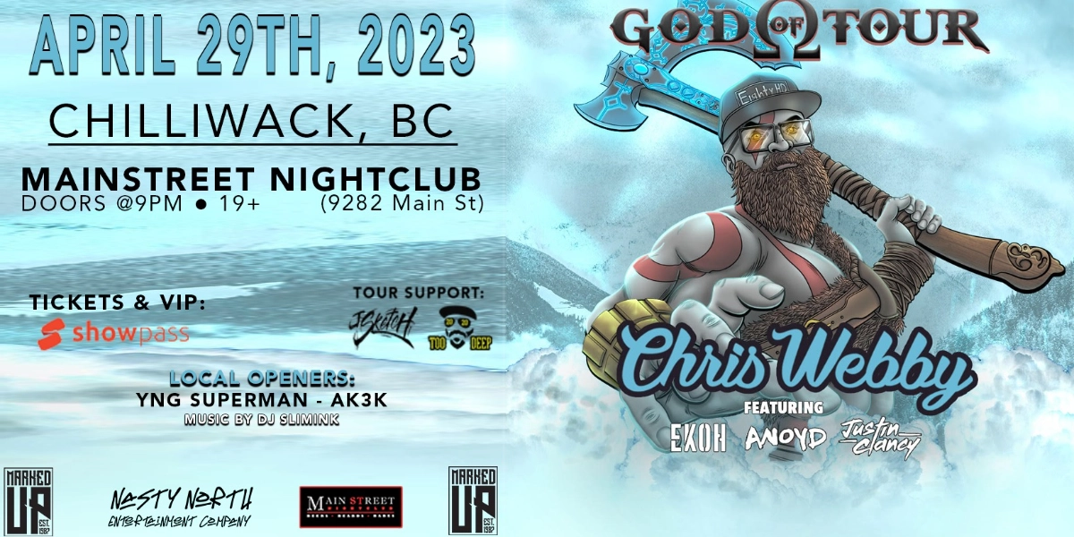 Event image for Chris Webby, Ekoh, ANoyd & Justin Clancy - CHILLIWACK
