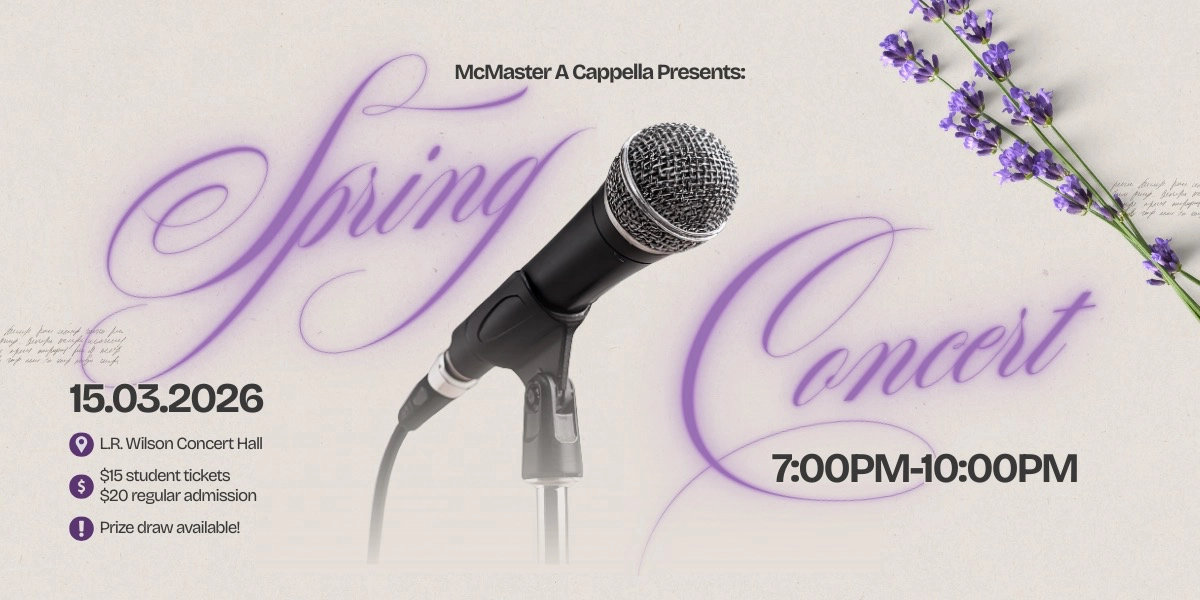 Event image for McMaster A Cappella: Spring Concert 2026