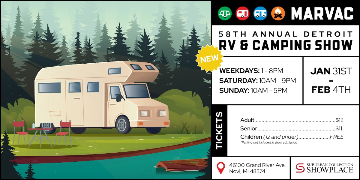 Event image for 58th Annual Detroit RV & Camping Show @ Suburban Collection Showplace