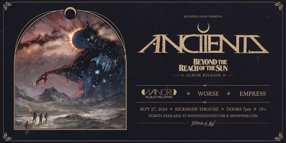 Event image for ANCIIENTS 'Beyond The Reach Of The Sun' Release with Waingro, Worse & Empress