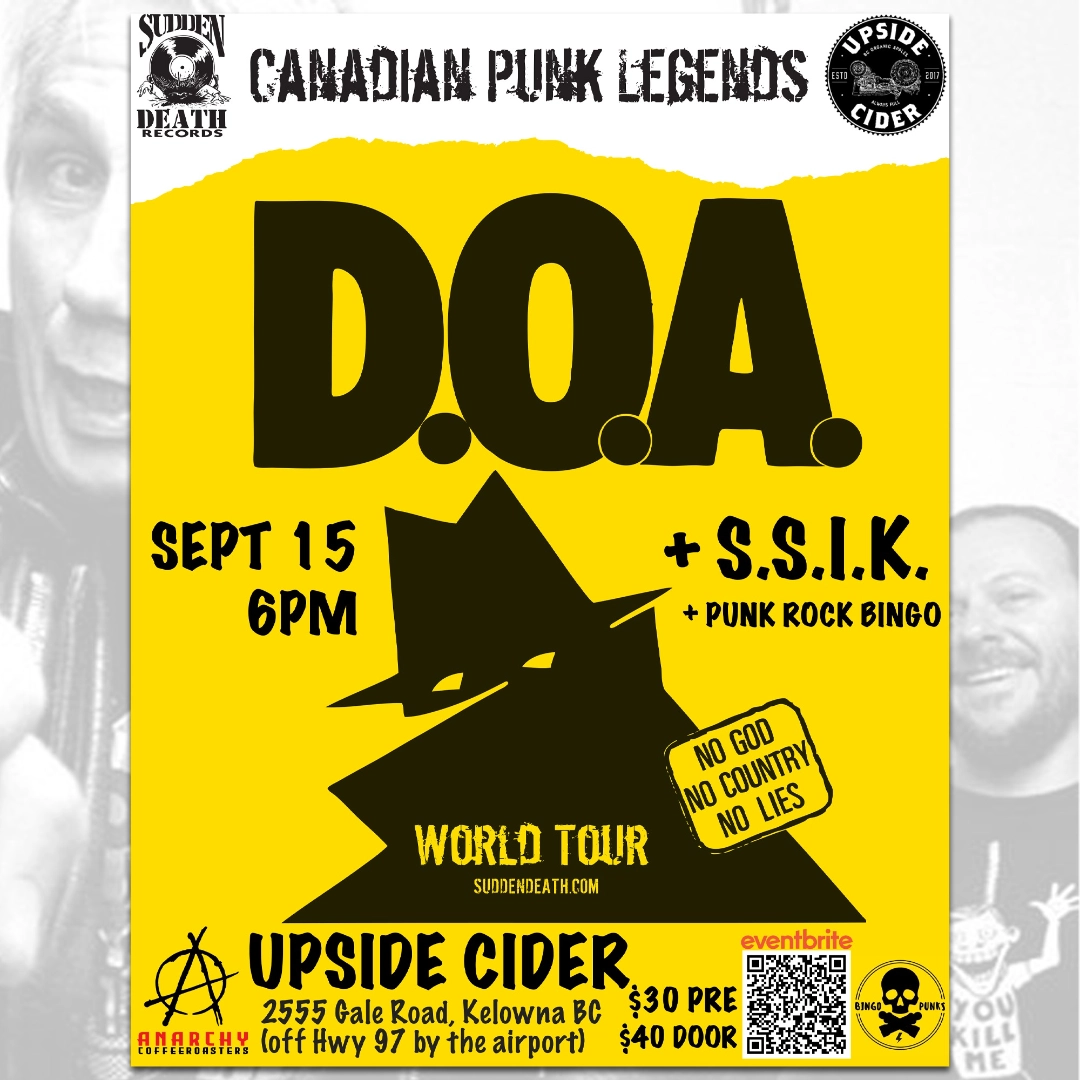 Event image for DOA w/ SSIK, Punk Rock Bingo