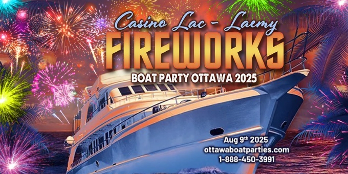 Event image for Casino Lac-Leamy Fireworks Boat Party Ottawa 2025 | Ottawa Fireworks Show
