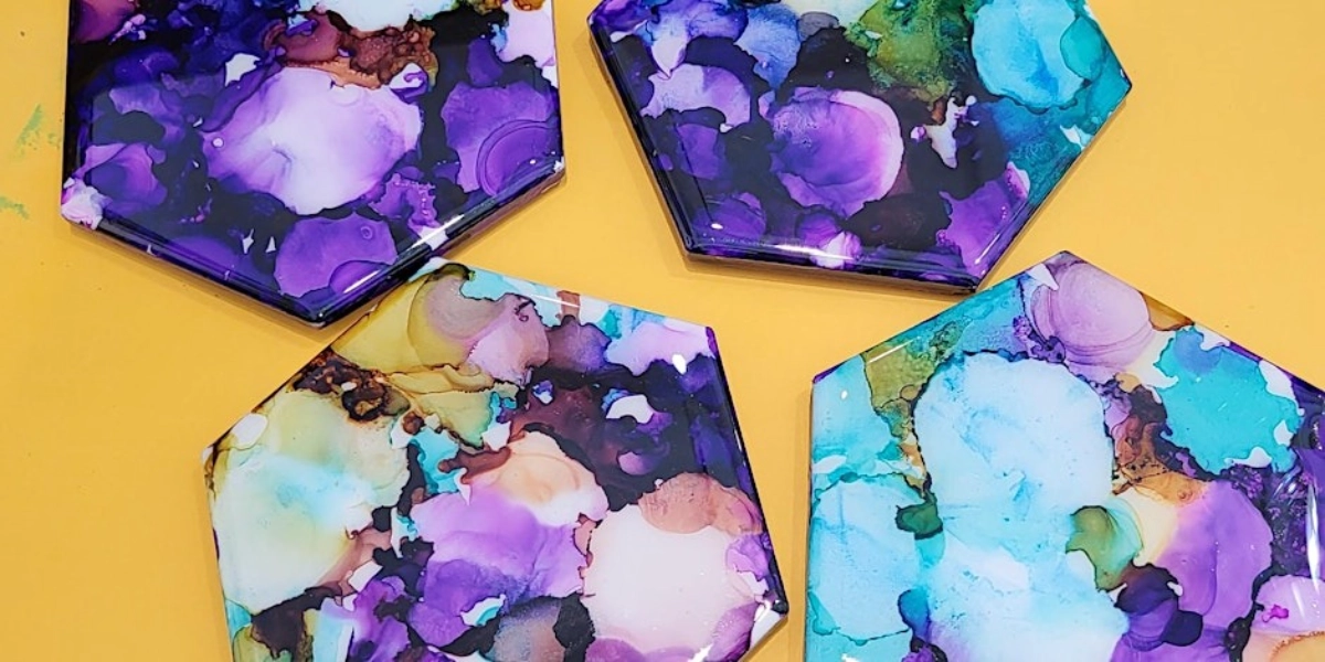 Event image for Alcohol Ink and Resin Coasters (4)