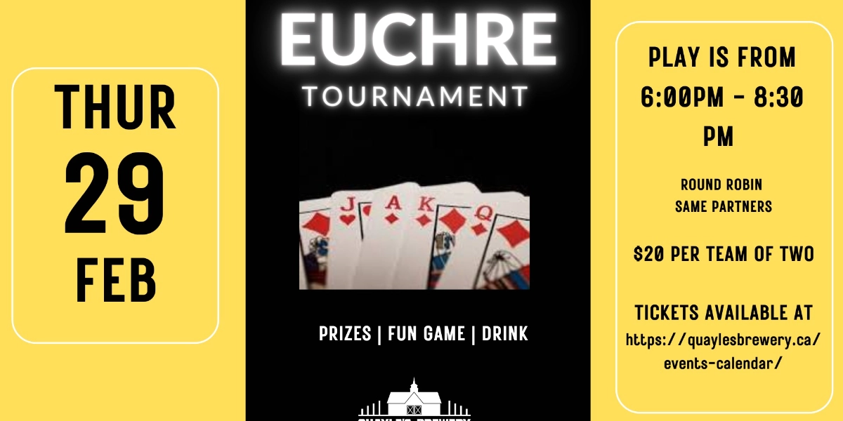 Event image for Euchre Tournament @ Quayle's