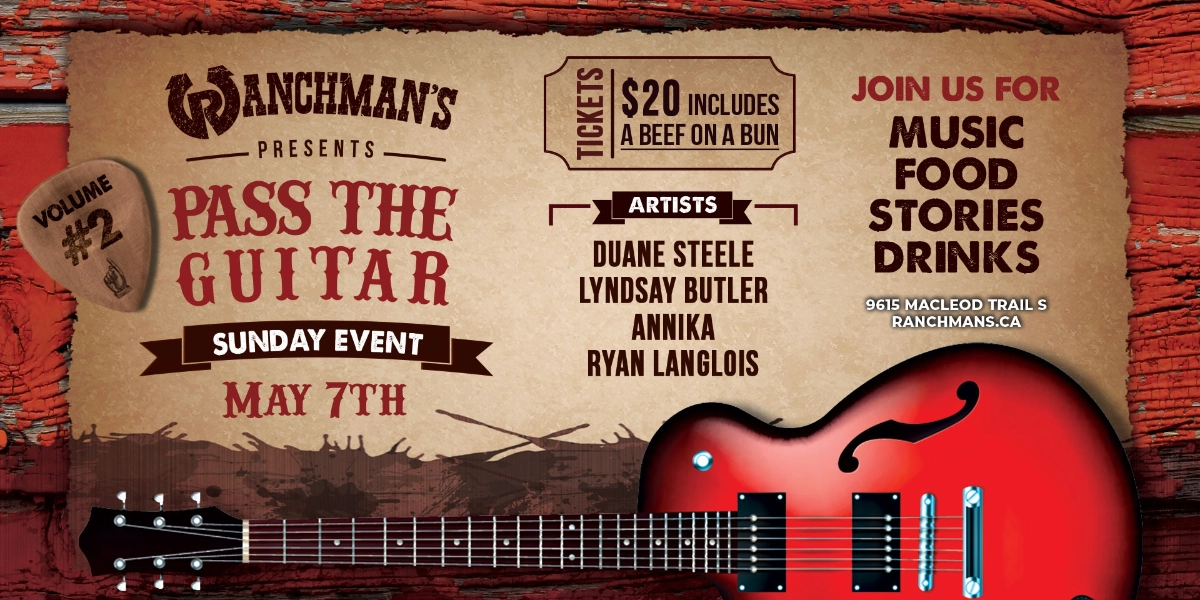 Event image for RANCHMANS PRESENTS: PASS THE GUITAR - Sunday May 7th
