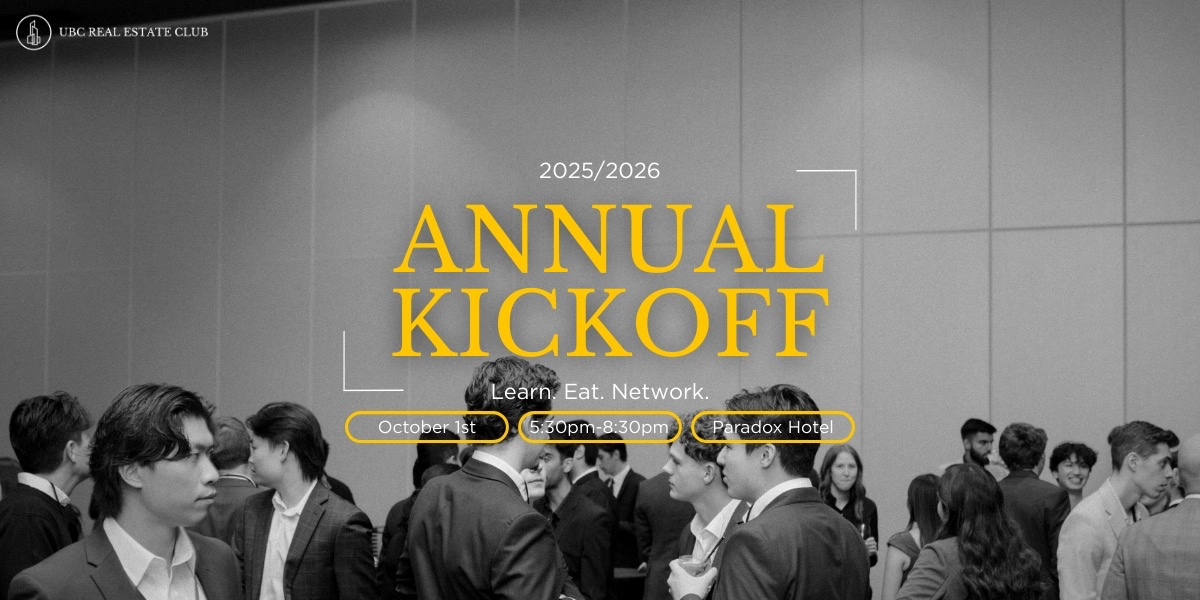 Event image for UBC Real Estate Club Kickoff 2025