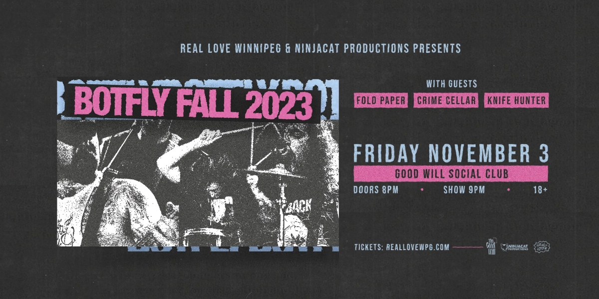 Event image for BOTFLY / Fold Paper / Crime Cellar / Knife Hunter