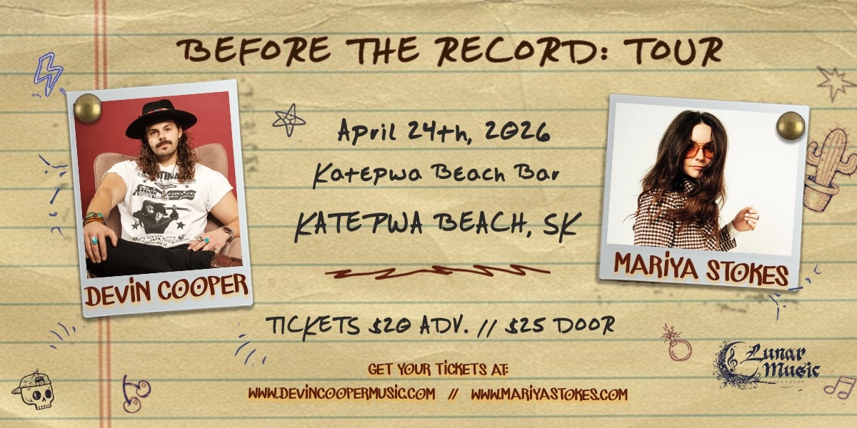 Event image for Devin Cooper & Mariya Stokes | Live at Katepwa Beach Bar