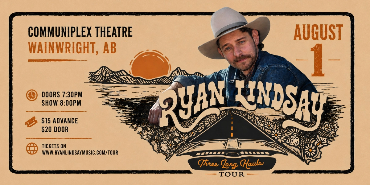 Event image for Ryan Lindsay @ Wainwright, AB Communiplex Theatre