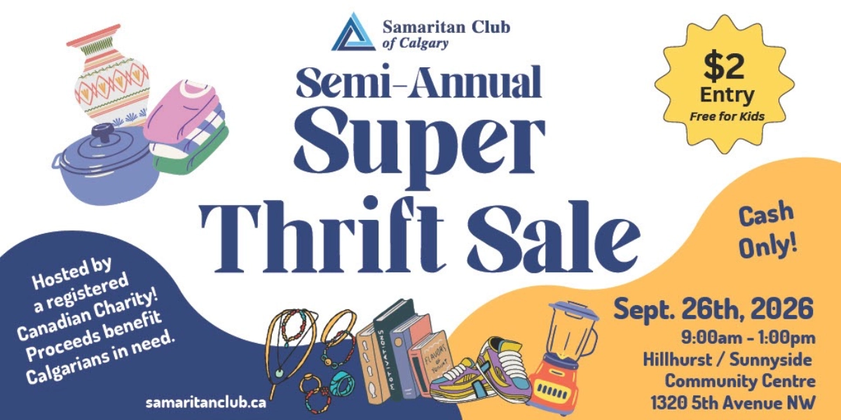 Event image for Samaritan Club of Calgary Semi-Annual Super Thrift Sale
