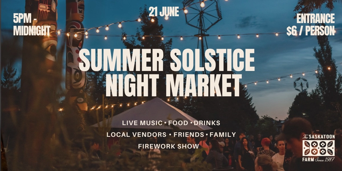 Event image for Summer Solstice Night Market at the Saskatoon Farm