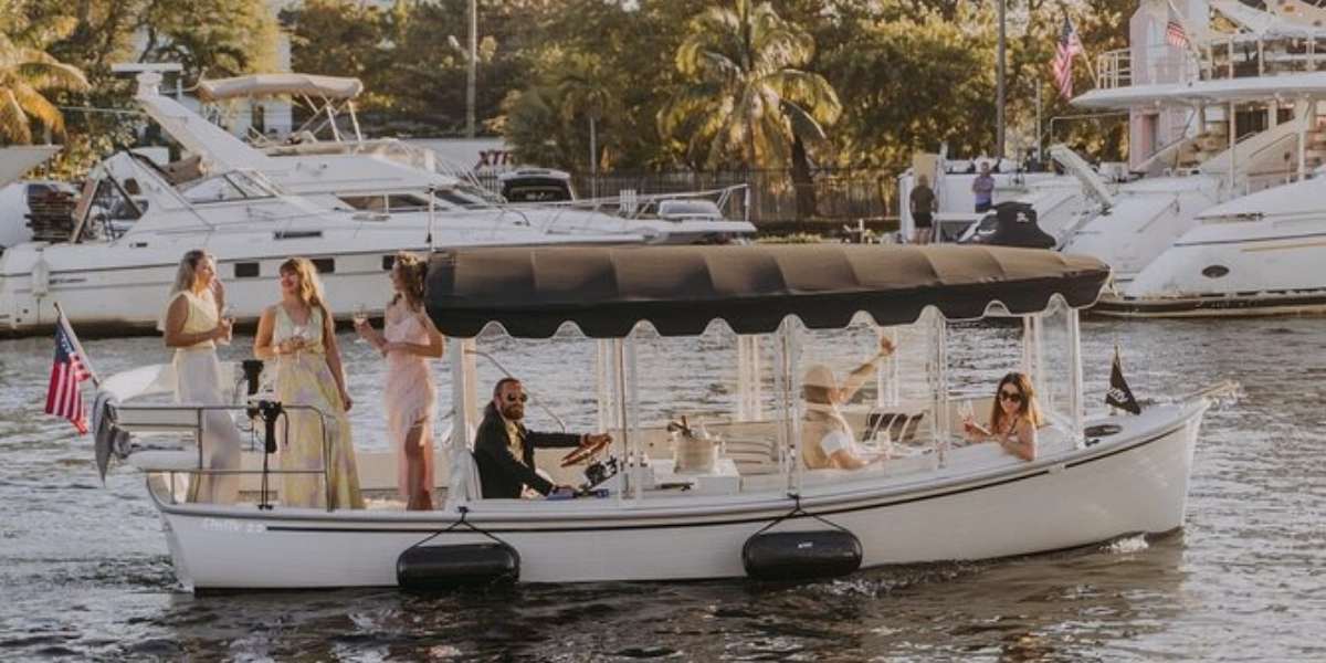 Event image for Luxury Shared Miami River E-Boat Cruise with Wine and Charcuterie