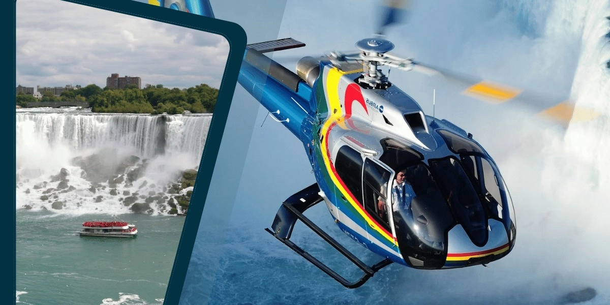 Event image for Niagara Falls: Helicopter Ride + Boat Cruise + Lunch + Transport