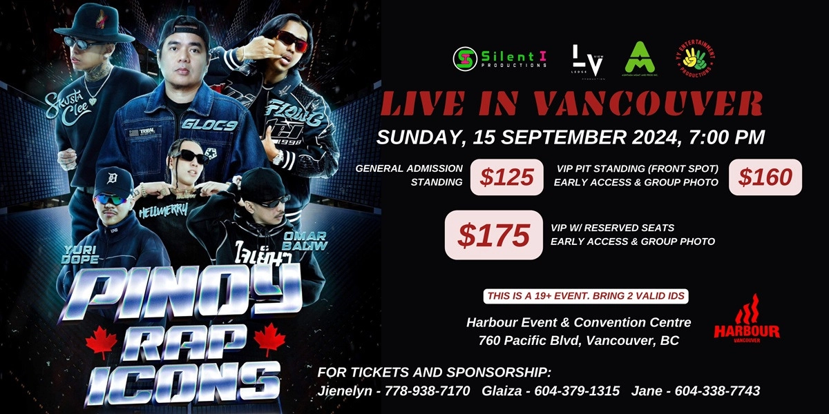 Event image for Silent i Productions and Ledgeview Production presents Pinoy Rap Icons Vancouver